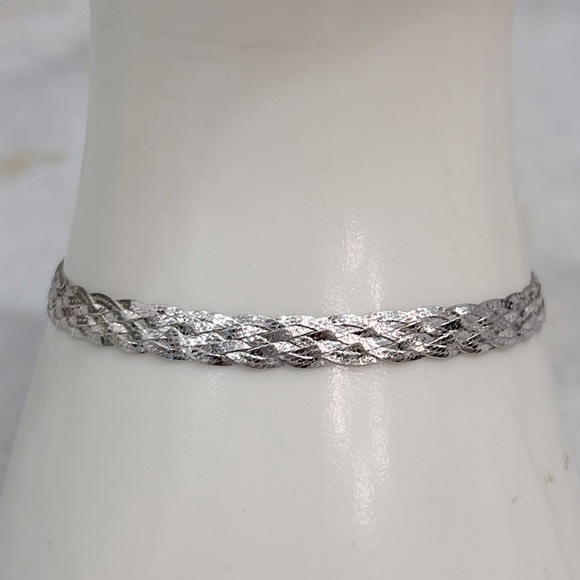 Sterling Silver Multi Row Herringbone Braided BOLO Bracelet - Picture 2 of 9
